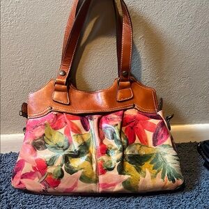 Floral Leather Handbag
